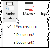 Schermafbeelding van de knop Ander venster op de tab Beeld in het lint.