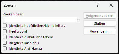 Dialoogvenster Zoeken in PowerPoint