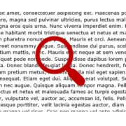 Decoratieve afbeelding die zoeken in een tekst symboliseert