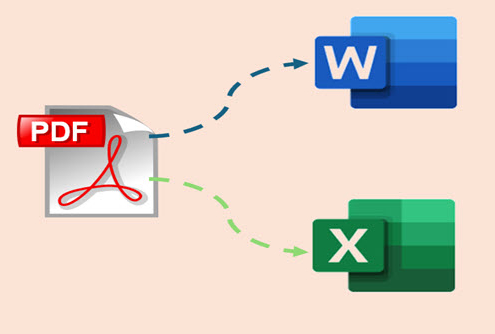 Decoratieve afbeelding die symboliseert dat je een pdf kunt binnehalen in Word en Excel