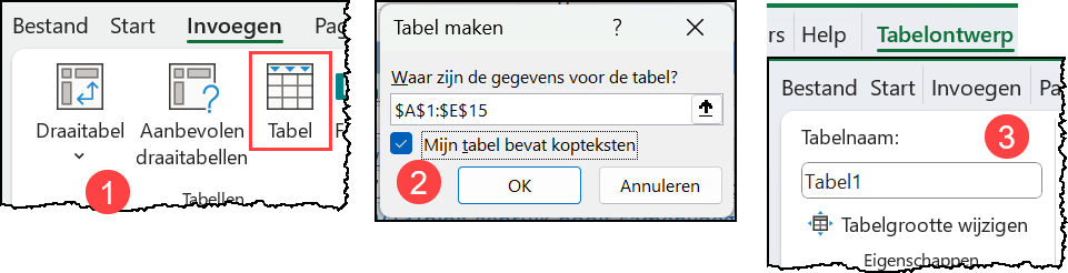 Schermafbeelding met de 3 stappen