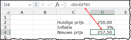 Schermafbeelding van het voorbeeld. In de tekst staat de uitleg
