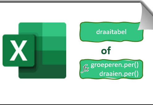 Logo van Excel met symbolische kies je voor draaitabel of functies