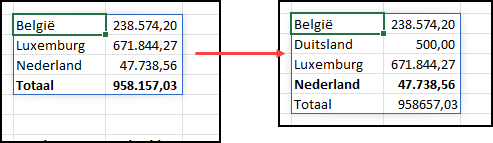 Schermafdruk waarin je ziet dat de opmaak opnieuw moet worden ingesteld.