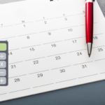 Decoratieve afbeelindg symbool voor kalender, Excel en calculator